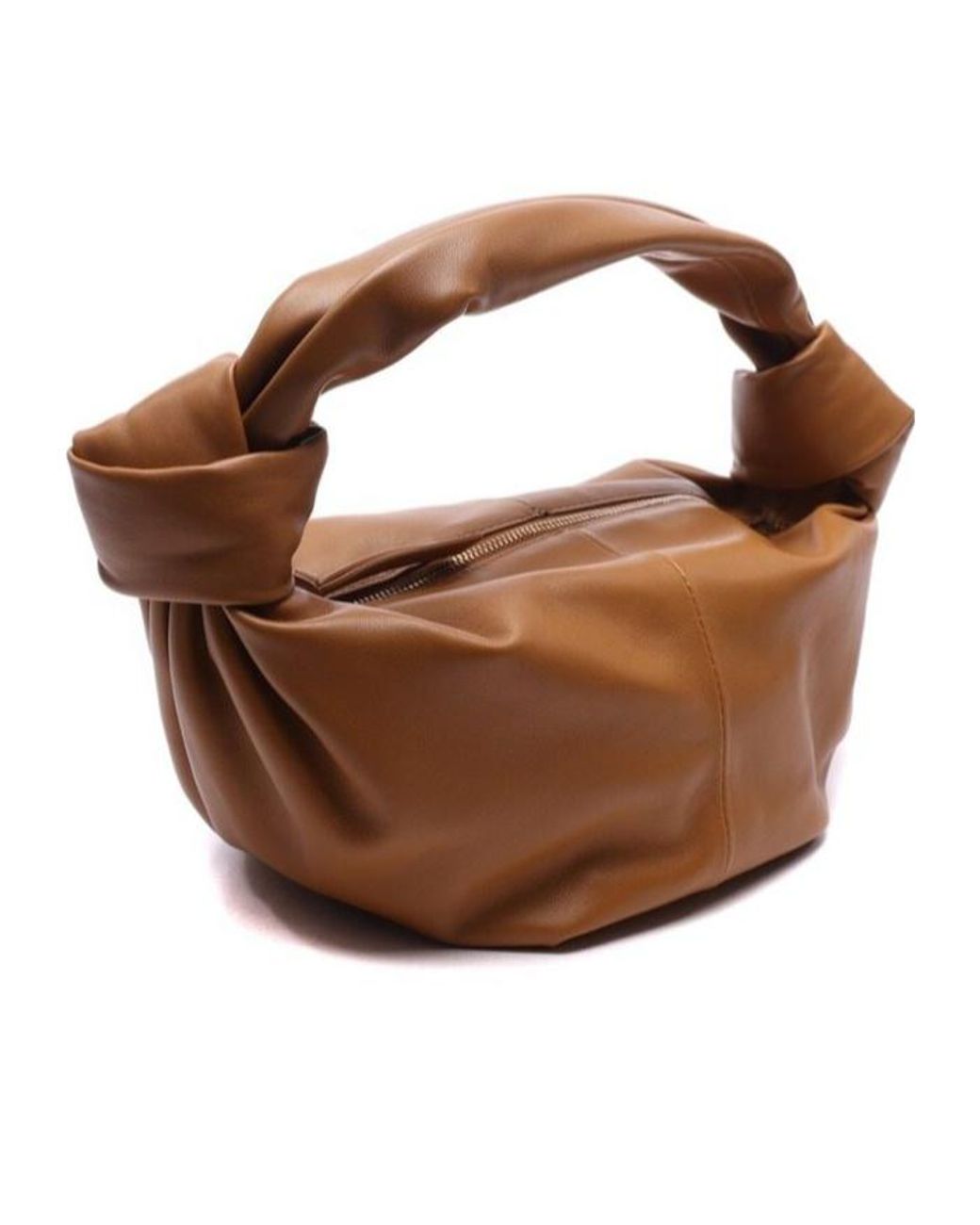 Bottega Veneta Brown Mini Double Knot Zipper Handbag