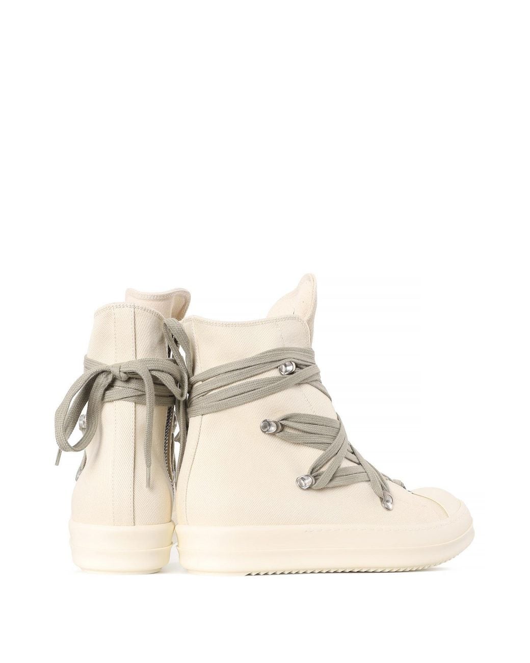 Rick Owens Natural Lace-Up High-Top Casual Shoes for men