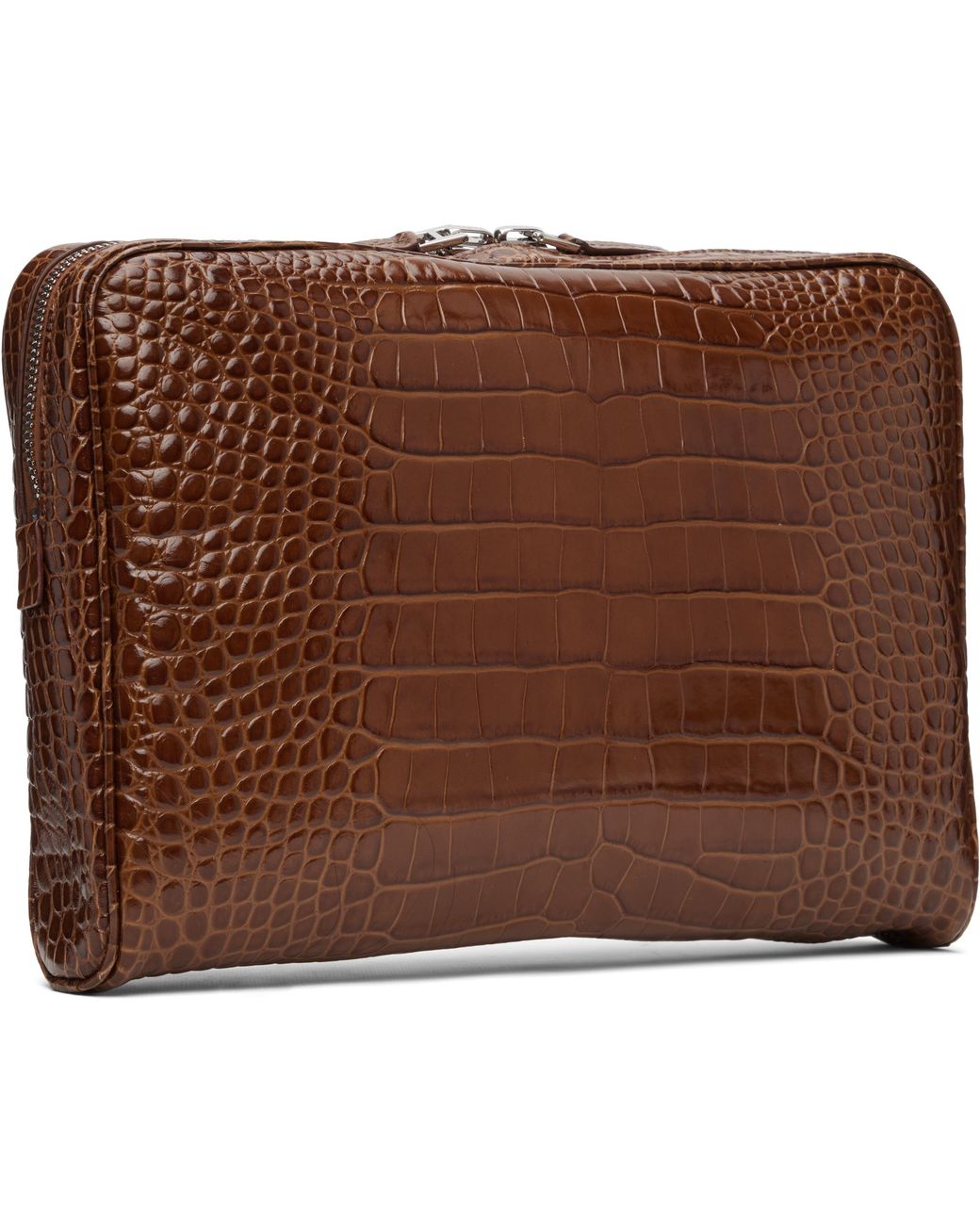 Tom Ford Brown Minimalist Laptop Bag for men