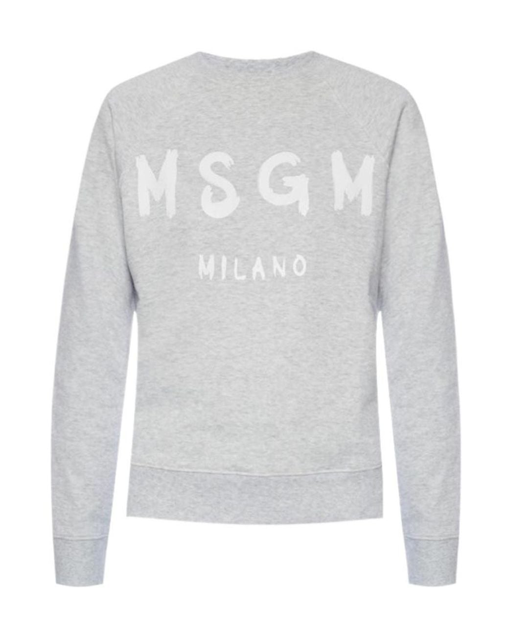 MSGM Gray Round-Necked Sweater