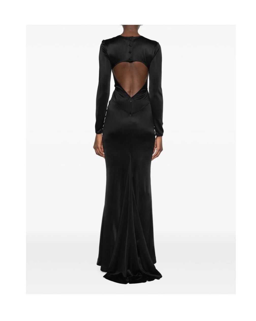 Co. Black Open-Back Cut-Out Evening Gown