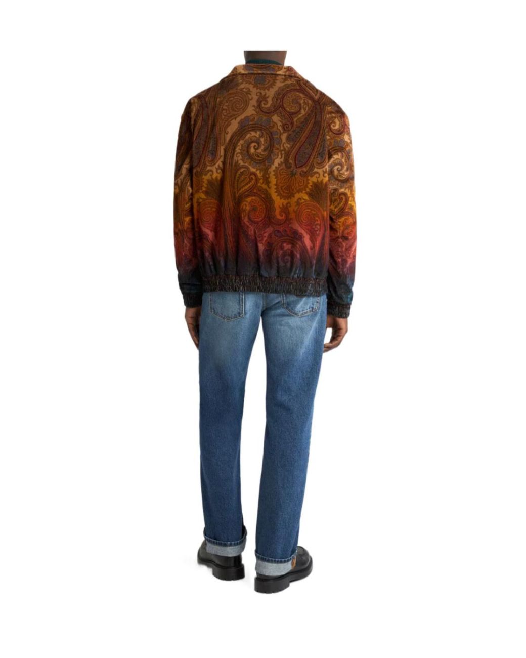 Etro Brown Paisley Zip-Up Sweatshirt for men