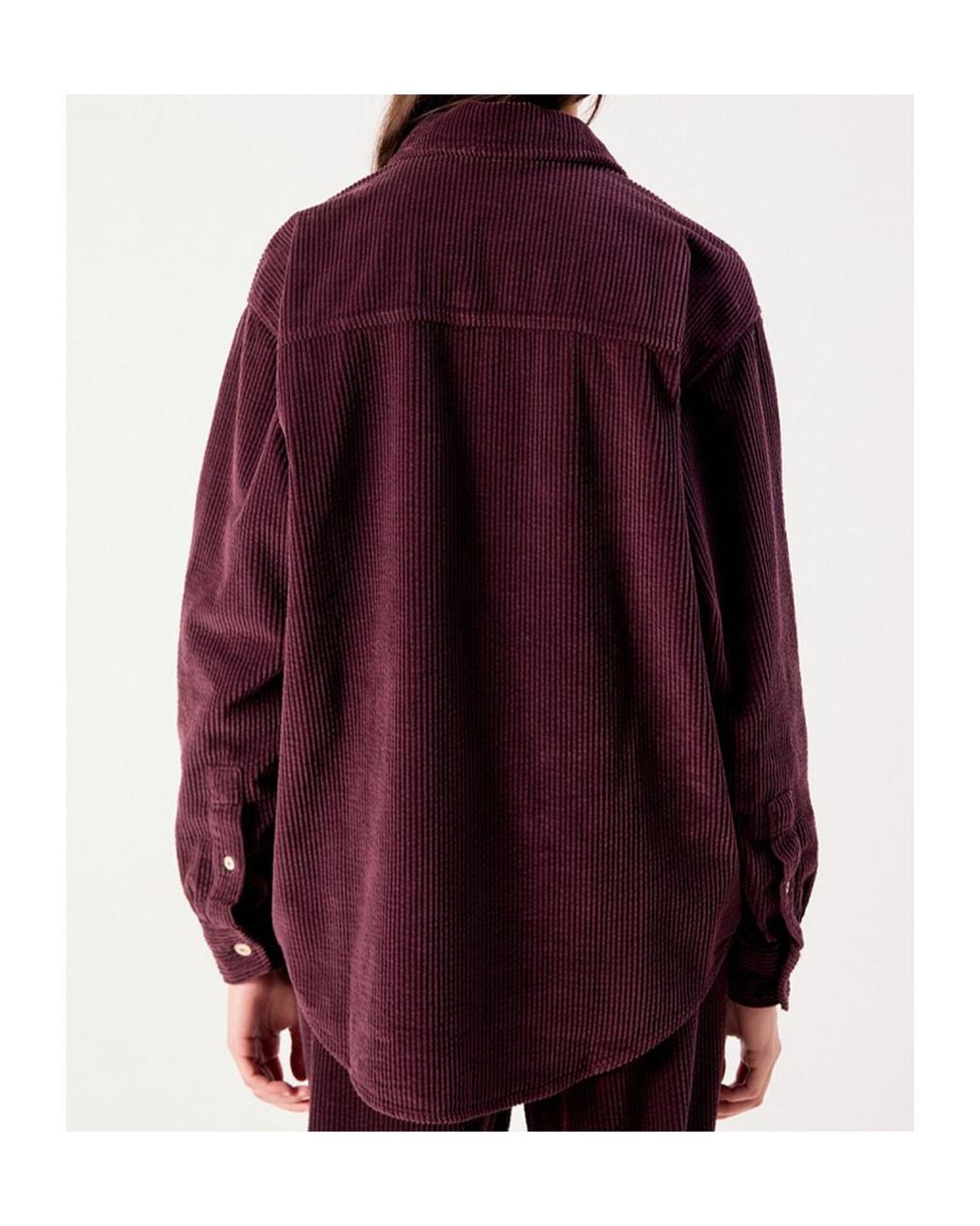 American Vintage Purple Corduroy Oversized Shirt