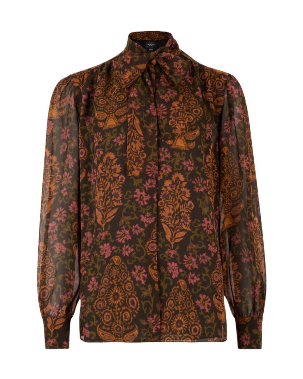 Giambattista Valli Brown Paisley Print Shirt