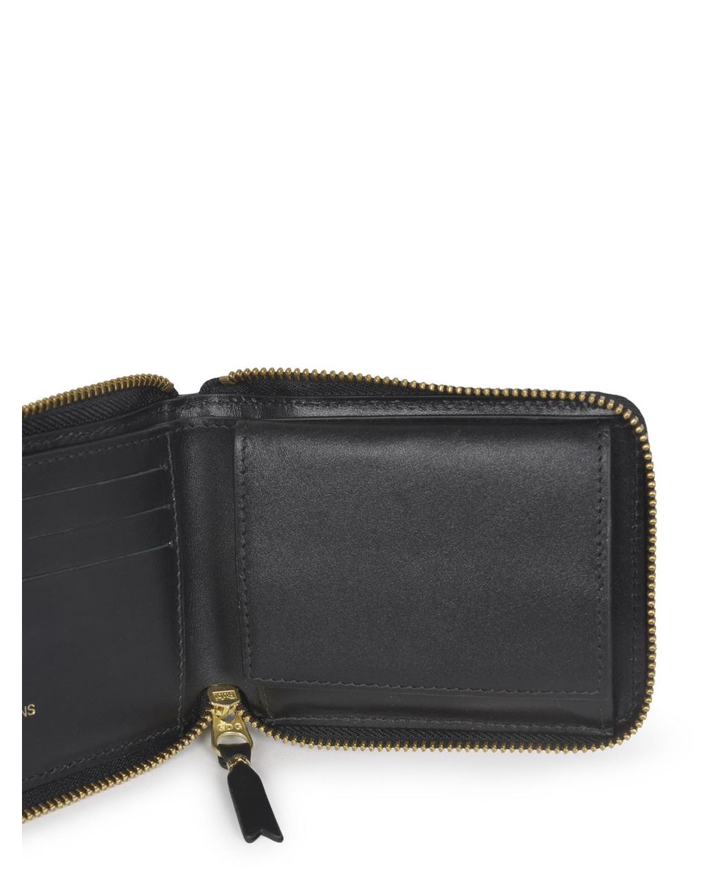 Comme des Garçons Black Comme Des Garçons Wallet Logo Printed Zip-Around Wallet for men