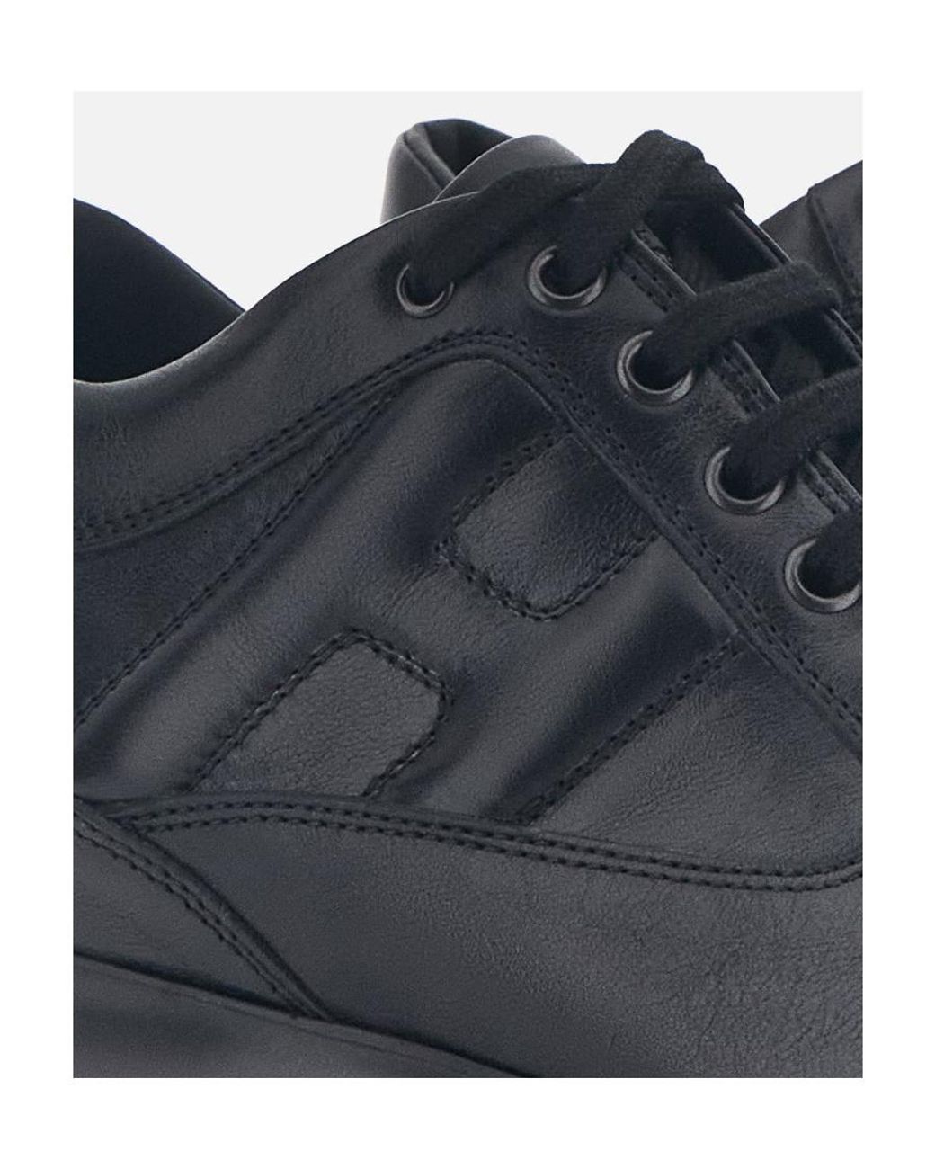 Hogan Blue Round-Toe Lace-Up Sneakers
