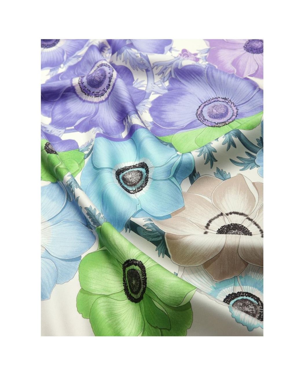 Ferragamo White Ferragamo Anemone Printed Foulard