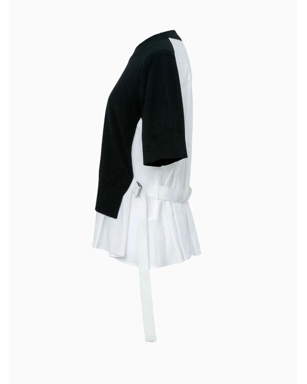 Sacai Black Contrast Panel Knitted Top