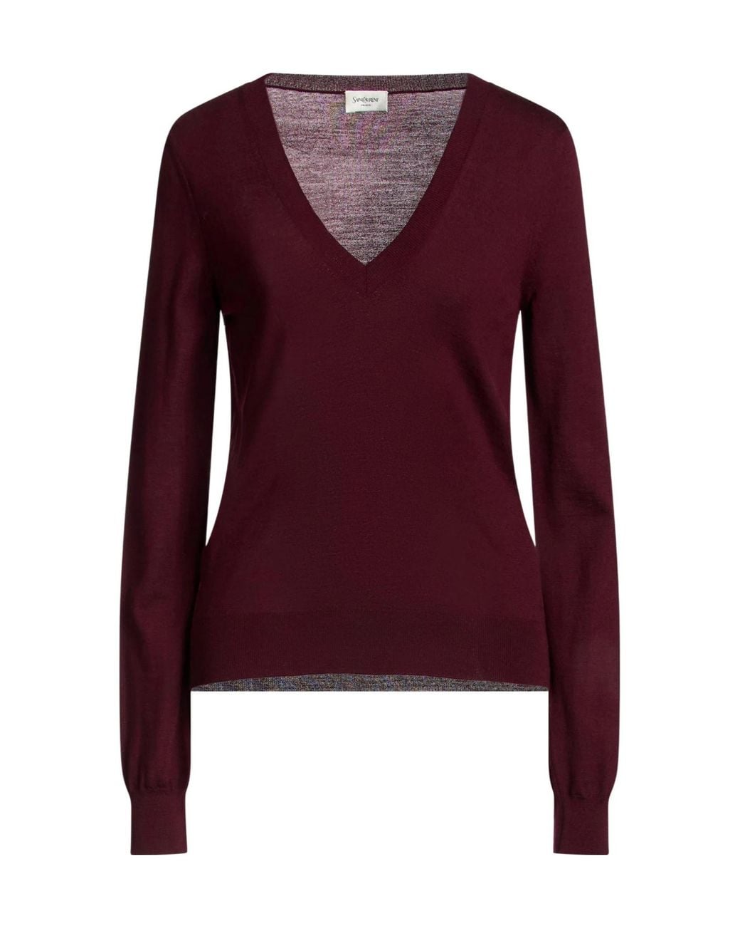 Saint Laurent Red Solid-Color Lightweight Knitwear