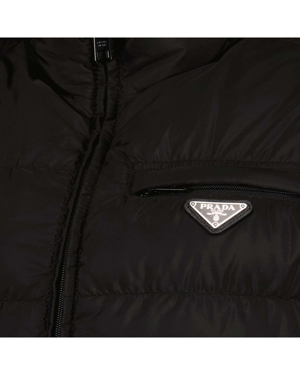 Prada Black Triangle-Logo Padded Gilet for men
