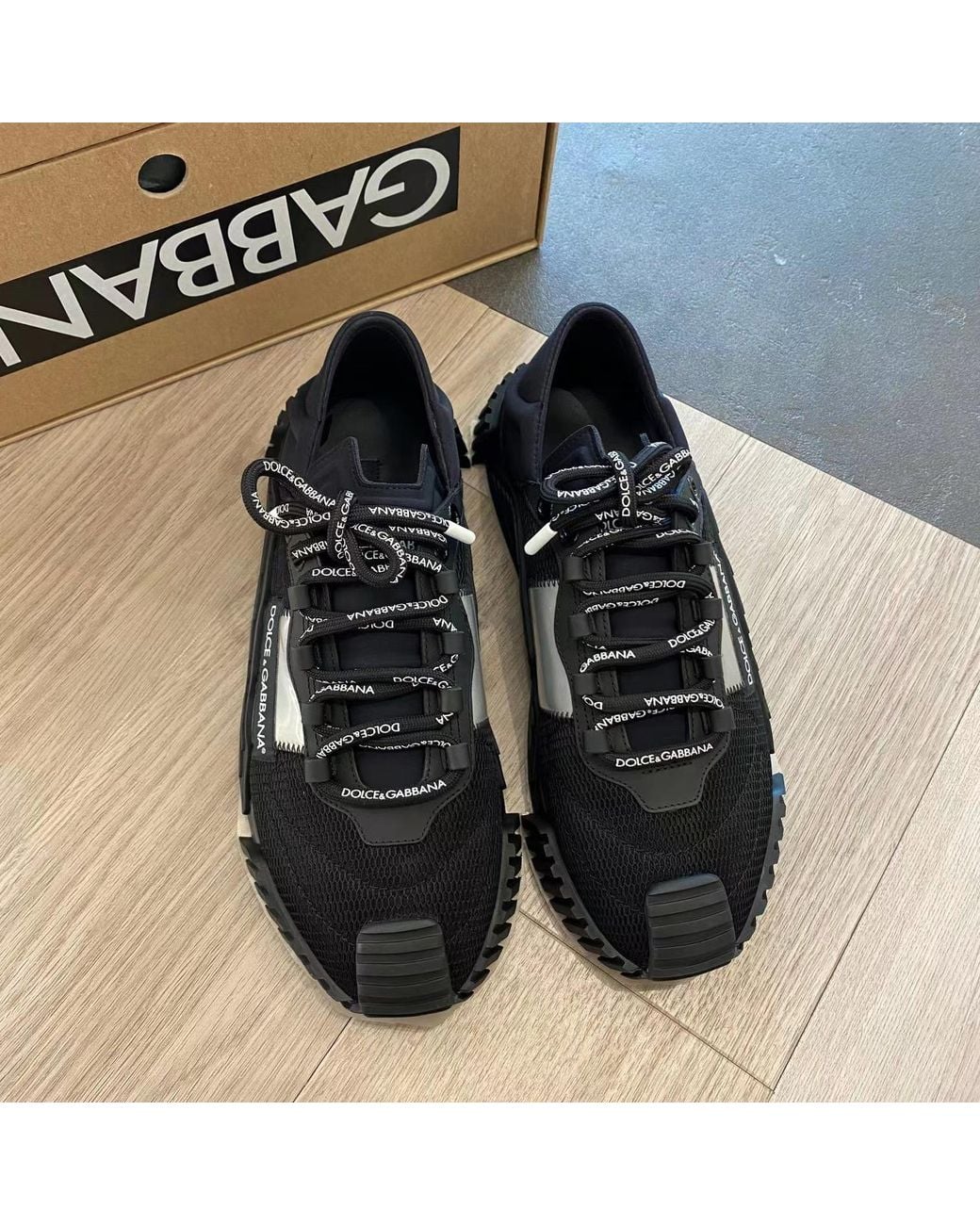 Dolce & Gabbana Black Ns1 Patchwork Slip-On Sneakers for men