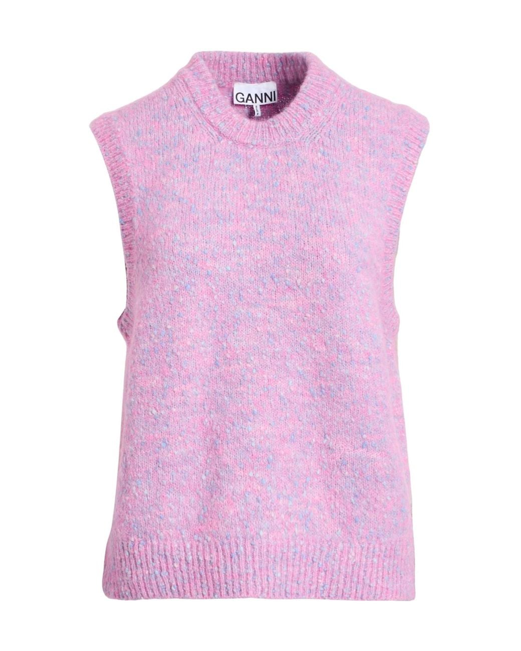 Ganni Pink Fashion Sleeveless Crew Neck Knit Tank Top