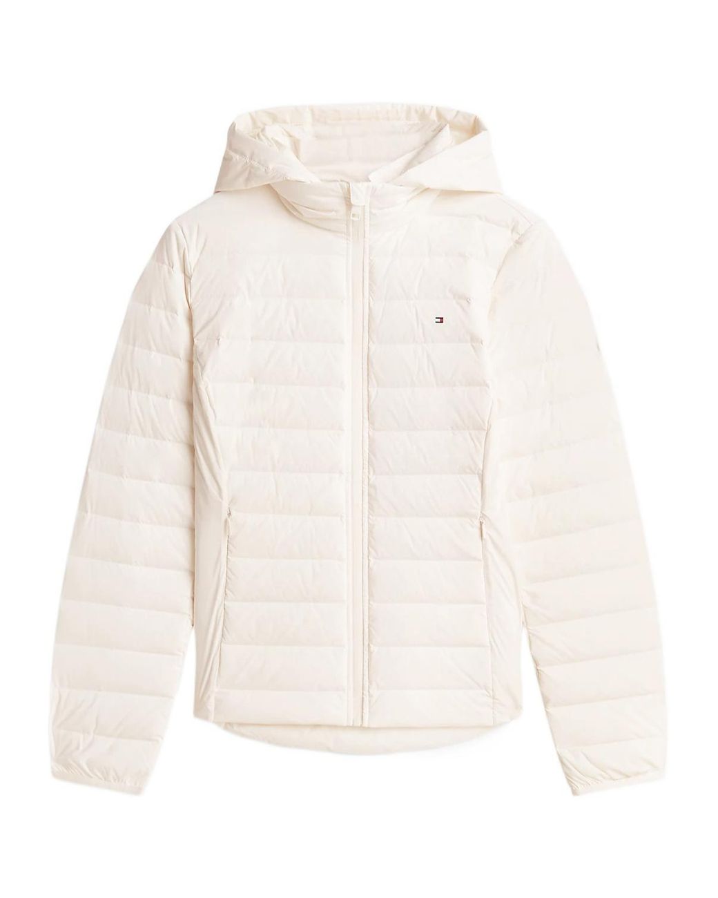 Tommy Hilfiger White Long-Sleeved Down Jacket