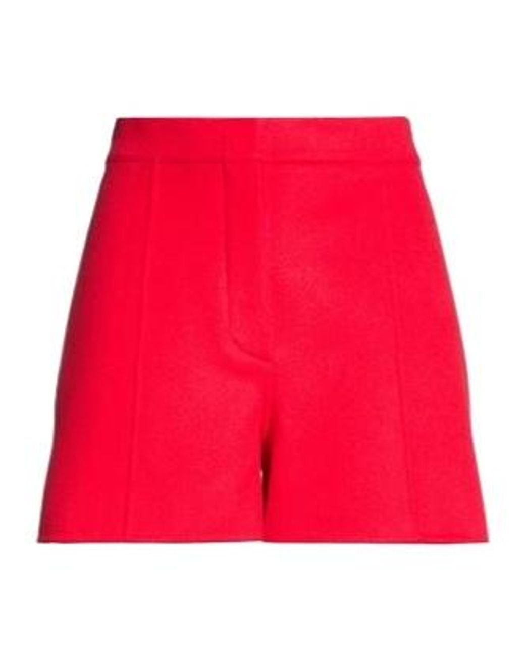 Sportmax Red Fashion Versatile Solid Color Casual Shorts
