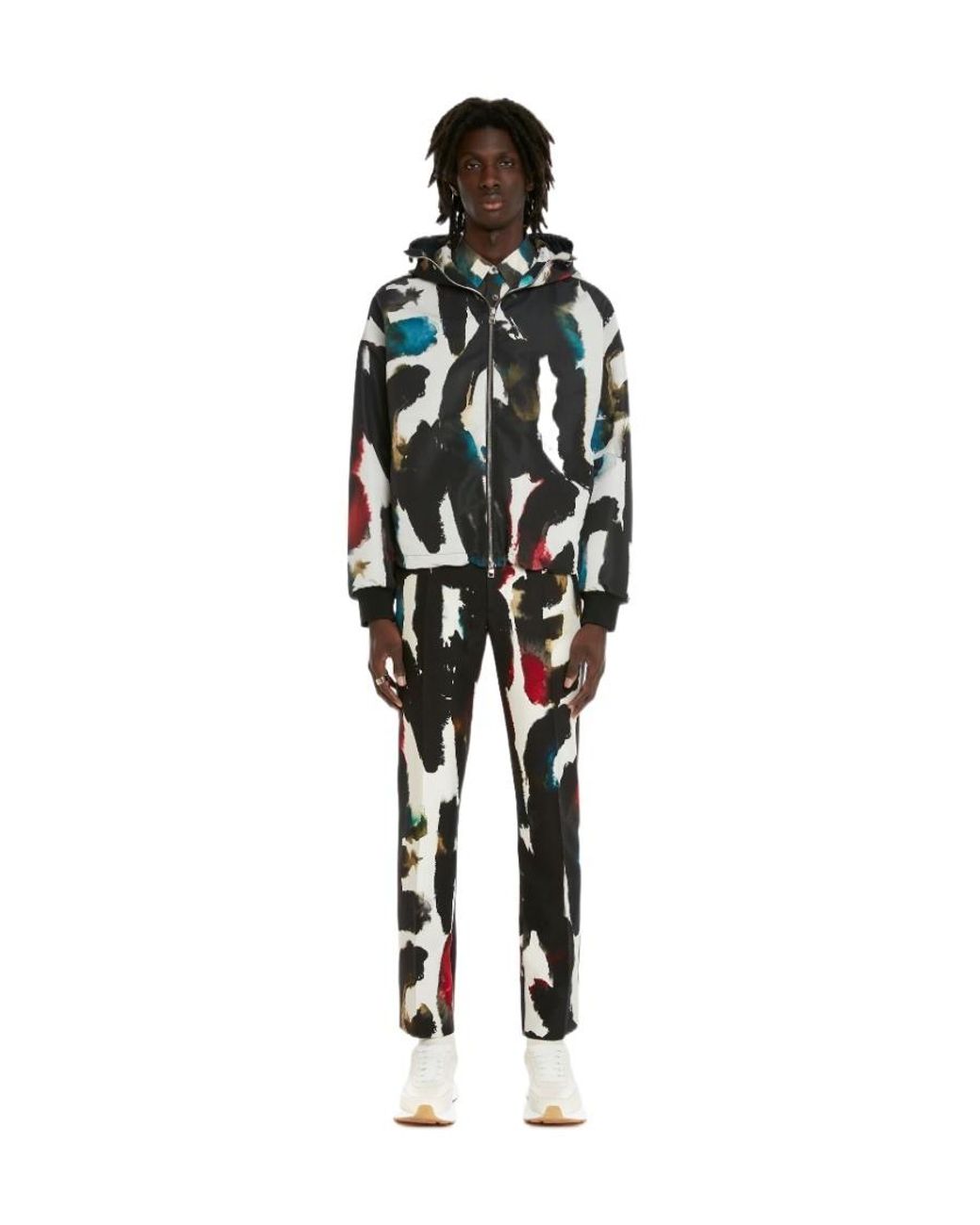 McQueen Black Zip-Up Long-Sleeved Windbreaker for men