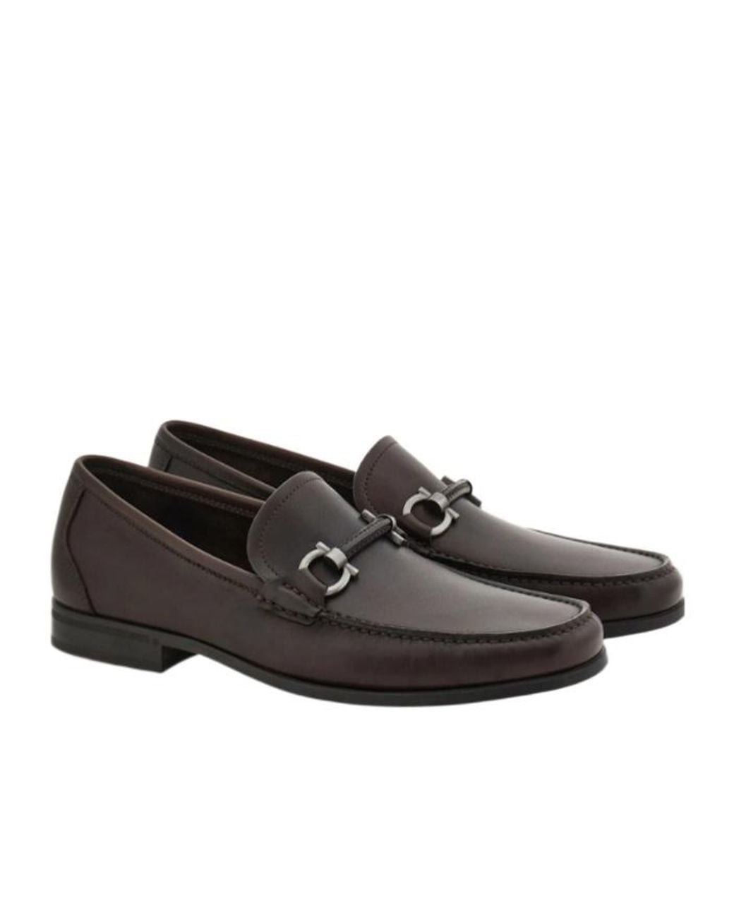 Ferragamo Black Gancini Buckle Loafers for men