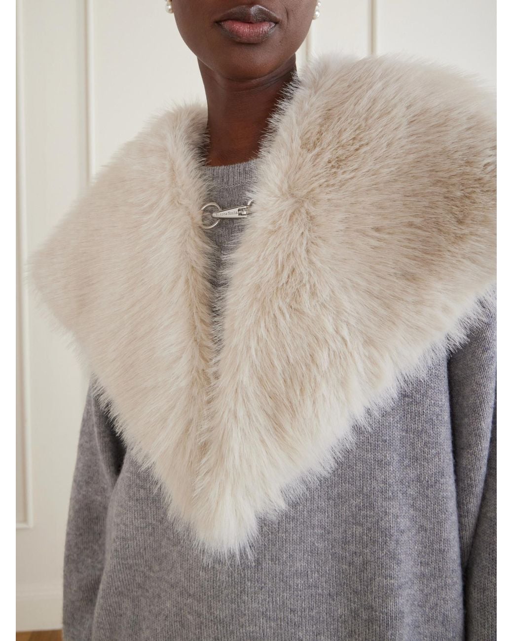 Simone Rocha White Plush Scarf