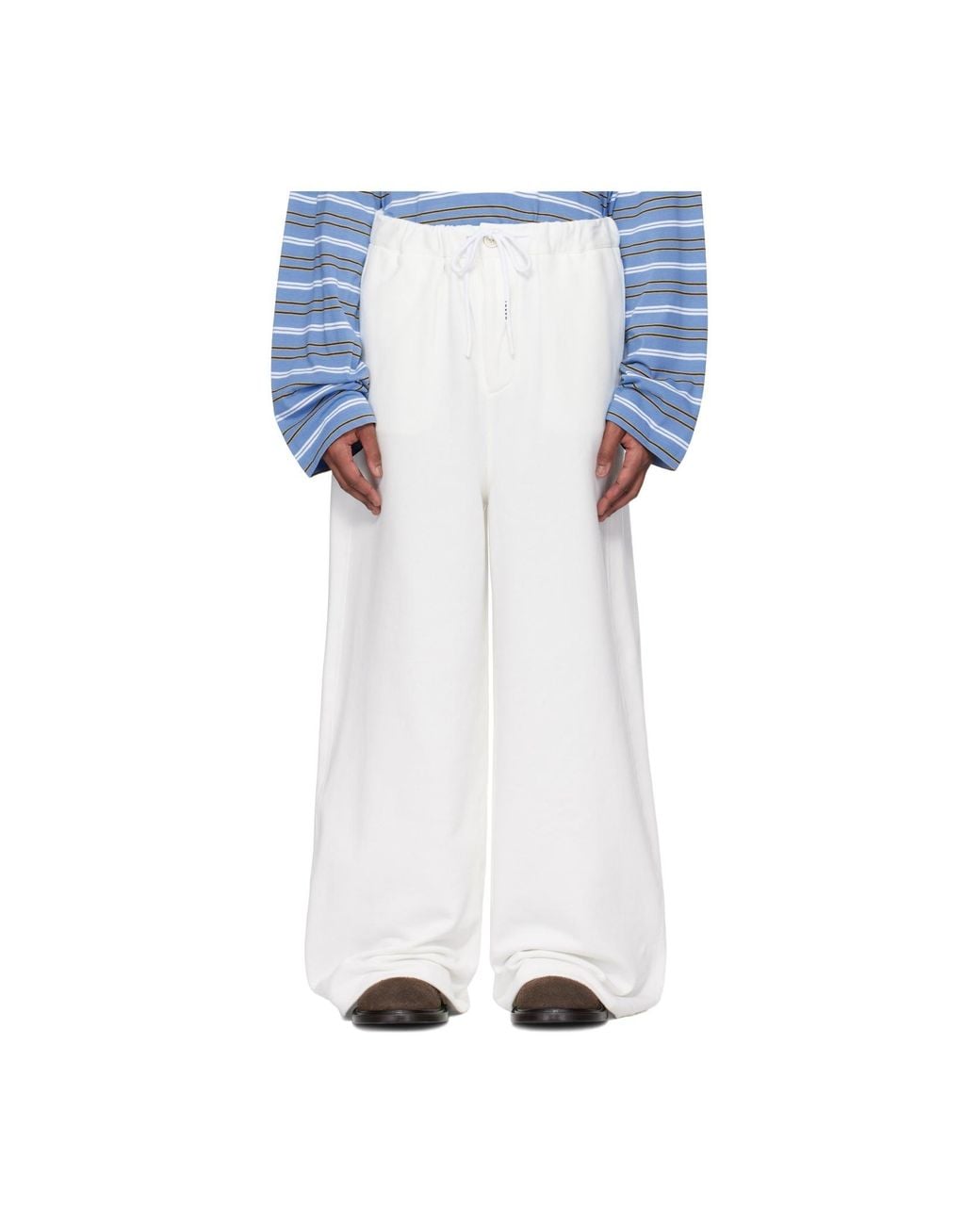 Marni Black Wide-Leg Drawstring Trousers for men