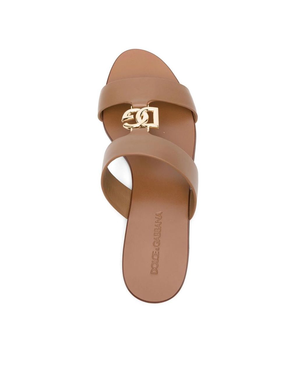 Dolce & Gabbana Brown Dg Logo Lettering Sliders