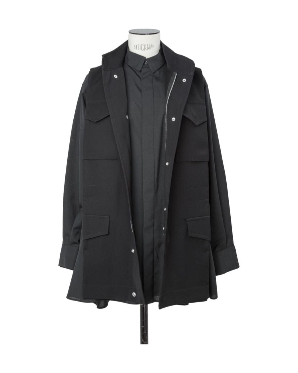 Sacai Black Suiting Satin Shirt