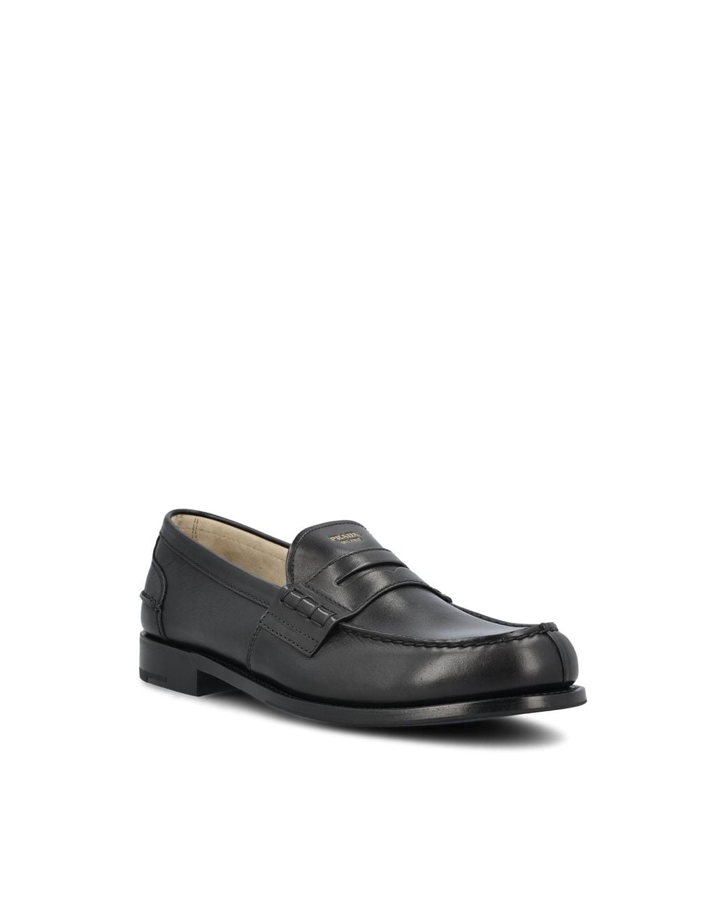 Prada Black Logo Printed Slip-On Loafers for men
