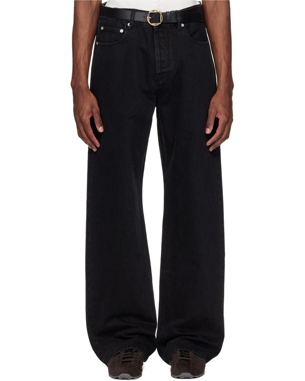 Jacquemus Blue Logo Detailed Straight-Leg Jeans for men
