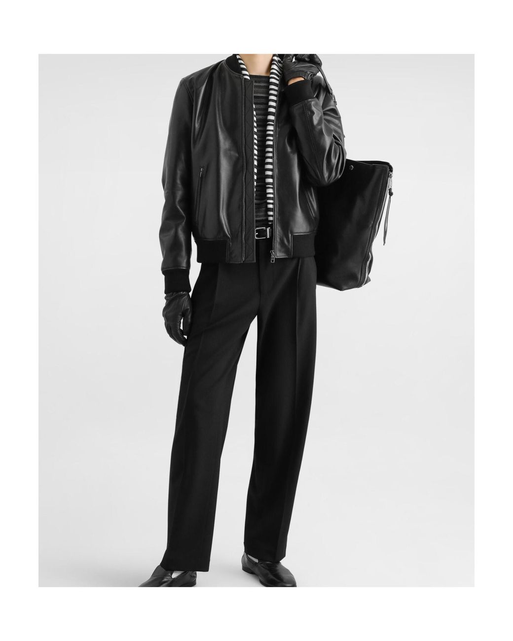 Dolce & Gabbana Black Zip-Up Bomber Jacket for men