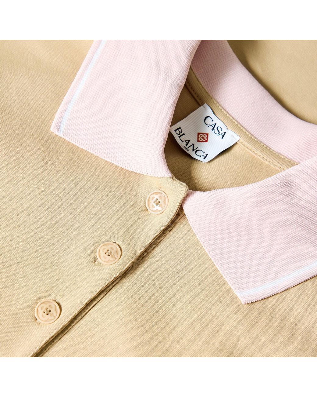 Casablanca Natural Long-Sleeve Polo Shirt