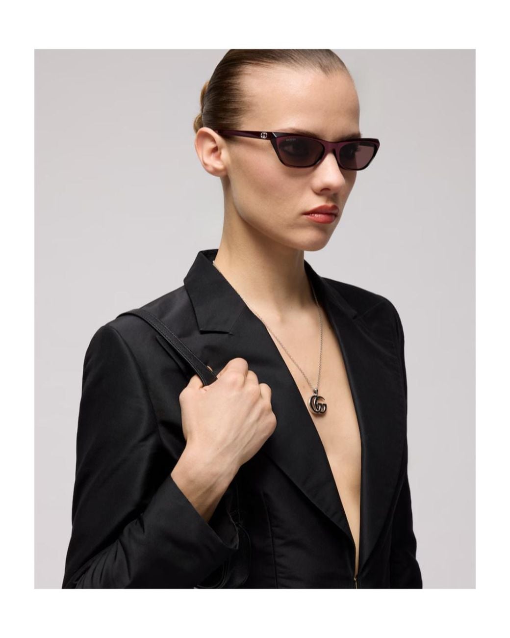 Gucci White Interlocking G Cat-Eye Sunglasses