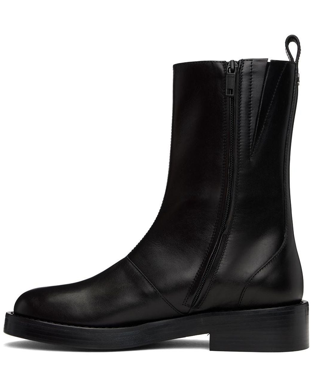 Courreges Black Stretch Leather Boots for men