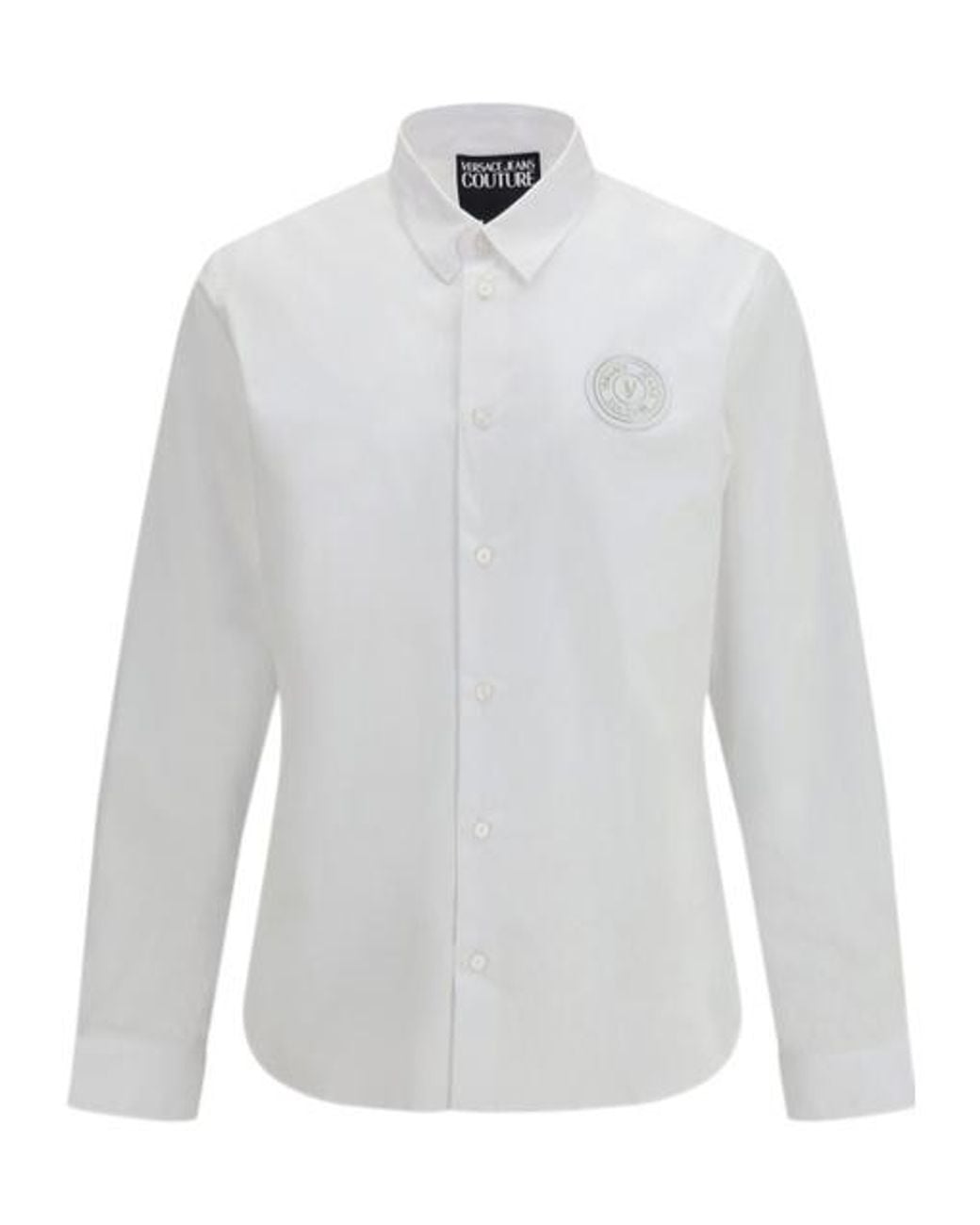 Versace White Jeans Couture Emblem Logo-Patch Shirt for men