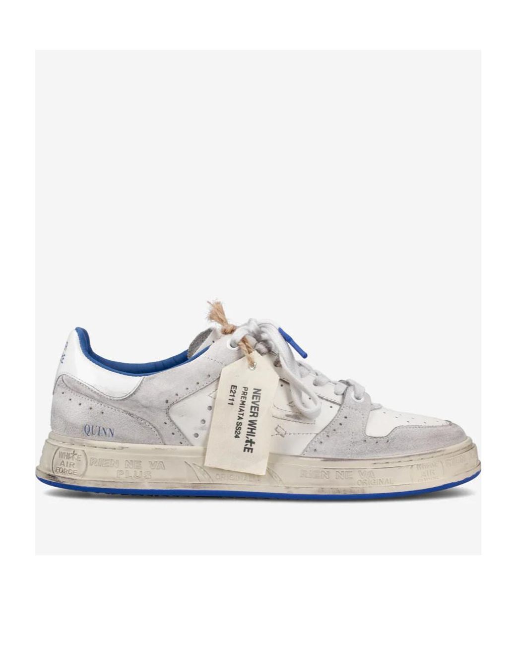 Premiata White Logo Sports Shoes