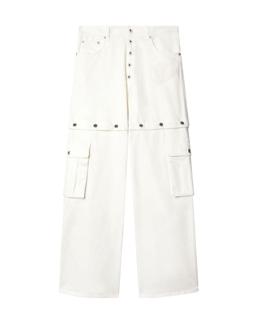 Off-White c/o Virgil Abloh White 90S Logo Patch Mid-Rise Jeans for men