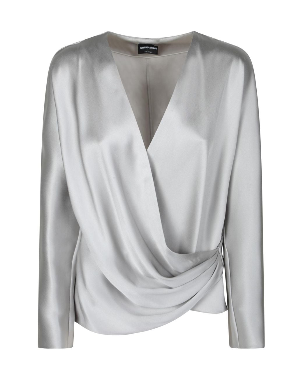 Giorgio Armani Gray Wrap Design Draped Blouse