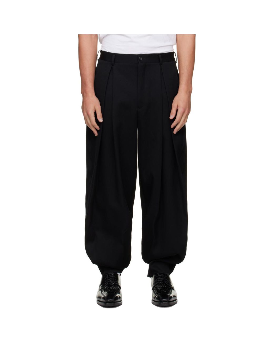 Comme des Garçons Black High-Waisted Trousers for men