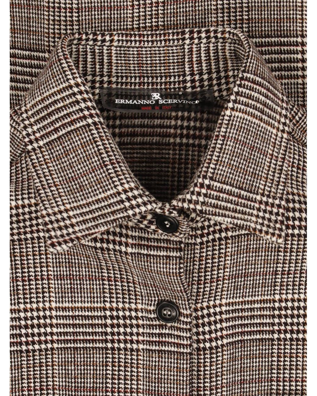 Ermanno Scervino Brown Checked Button-Up Shirt