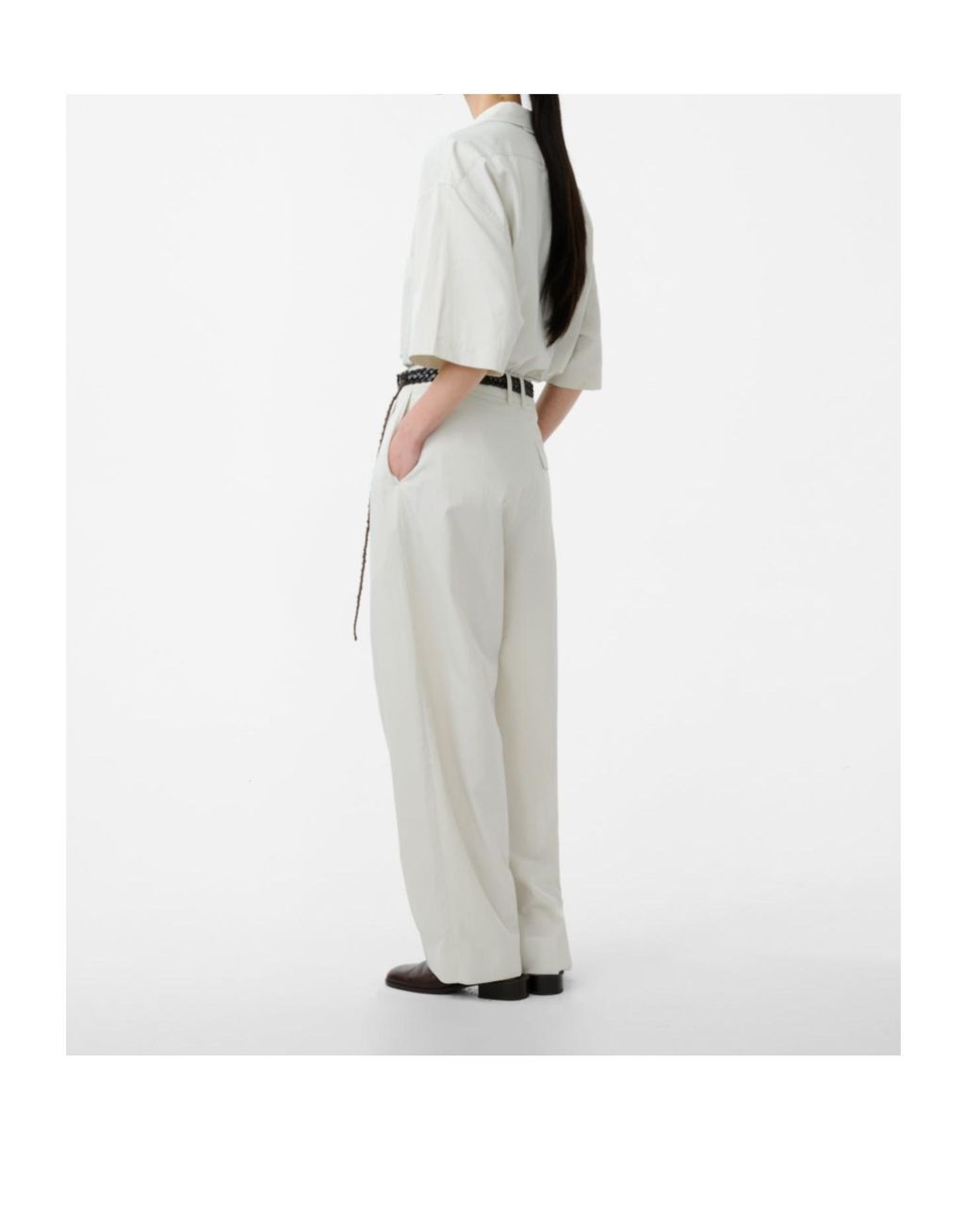 Studio Nicholson White Acuna Pleated Trousers