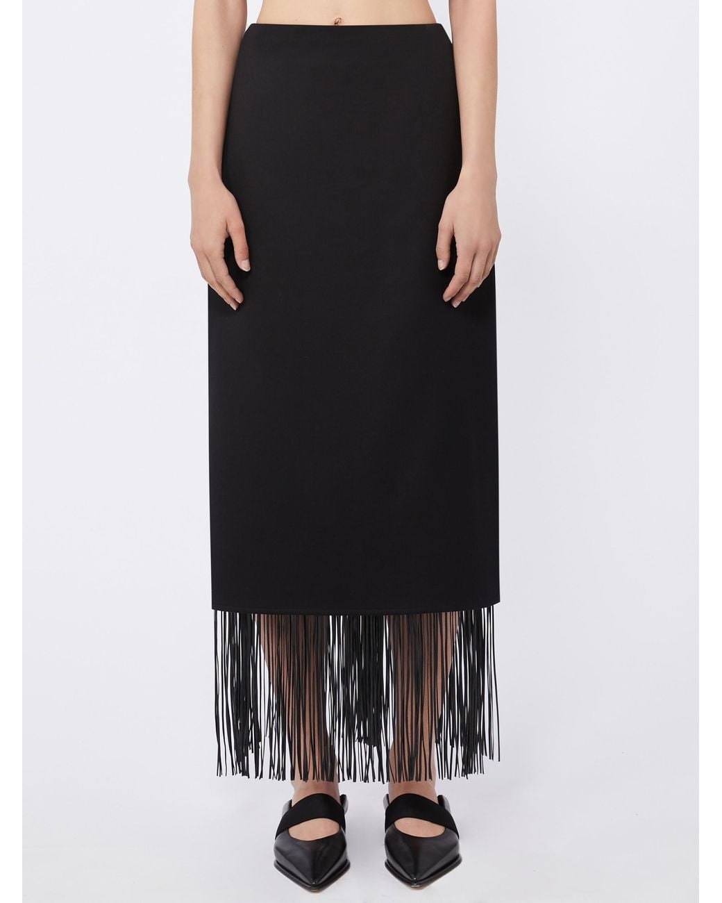 Sportmax Black Fringed Skirt