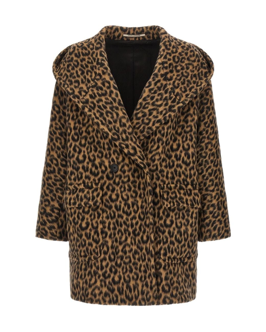 Tagliatore Brown Leopard Printed Jilly Coat
