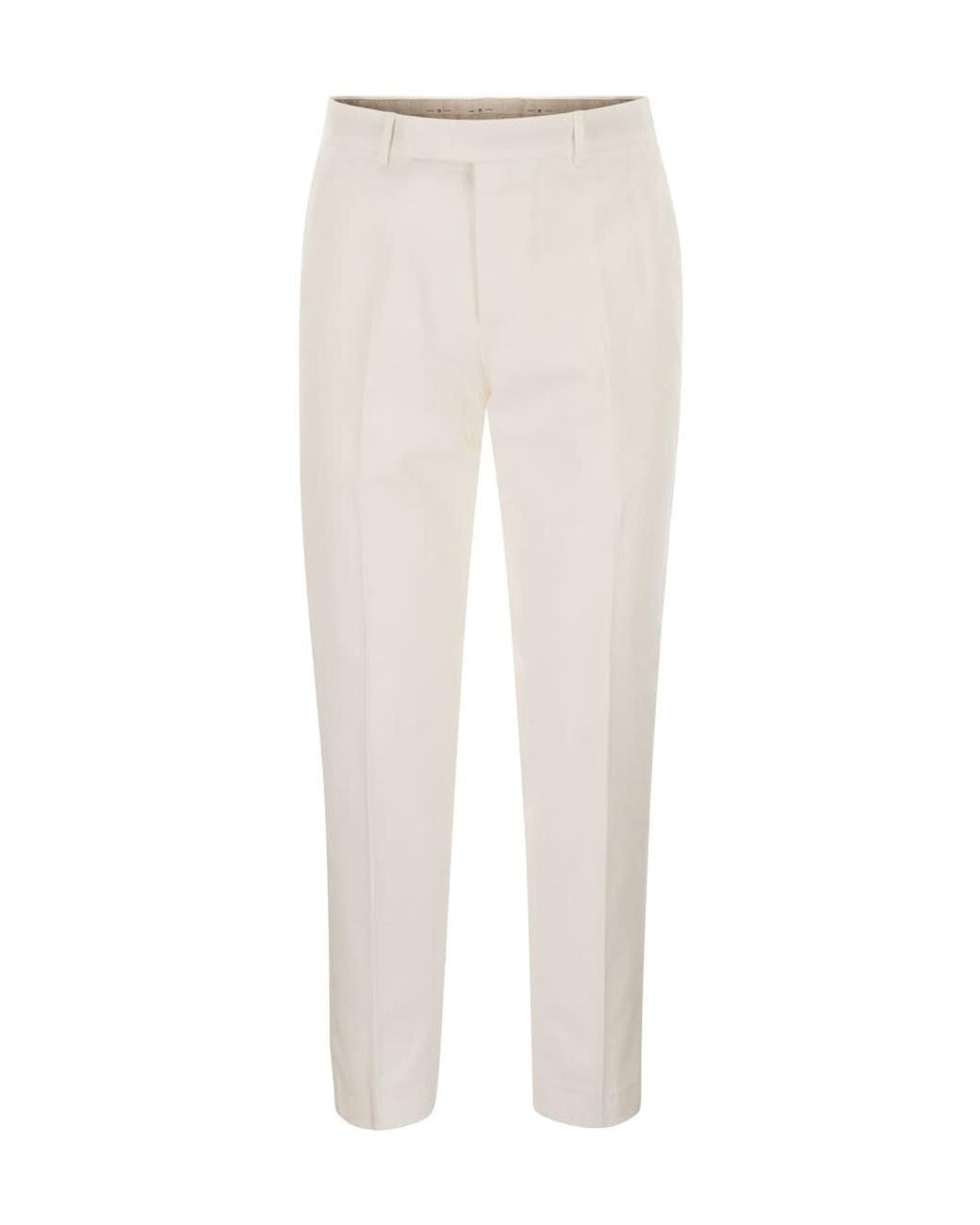 Pt Pantaloni White Cotton Trousers for men