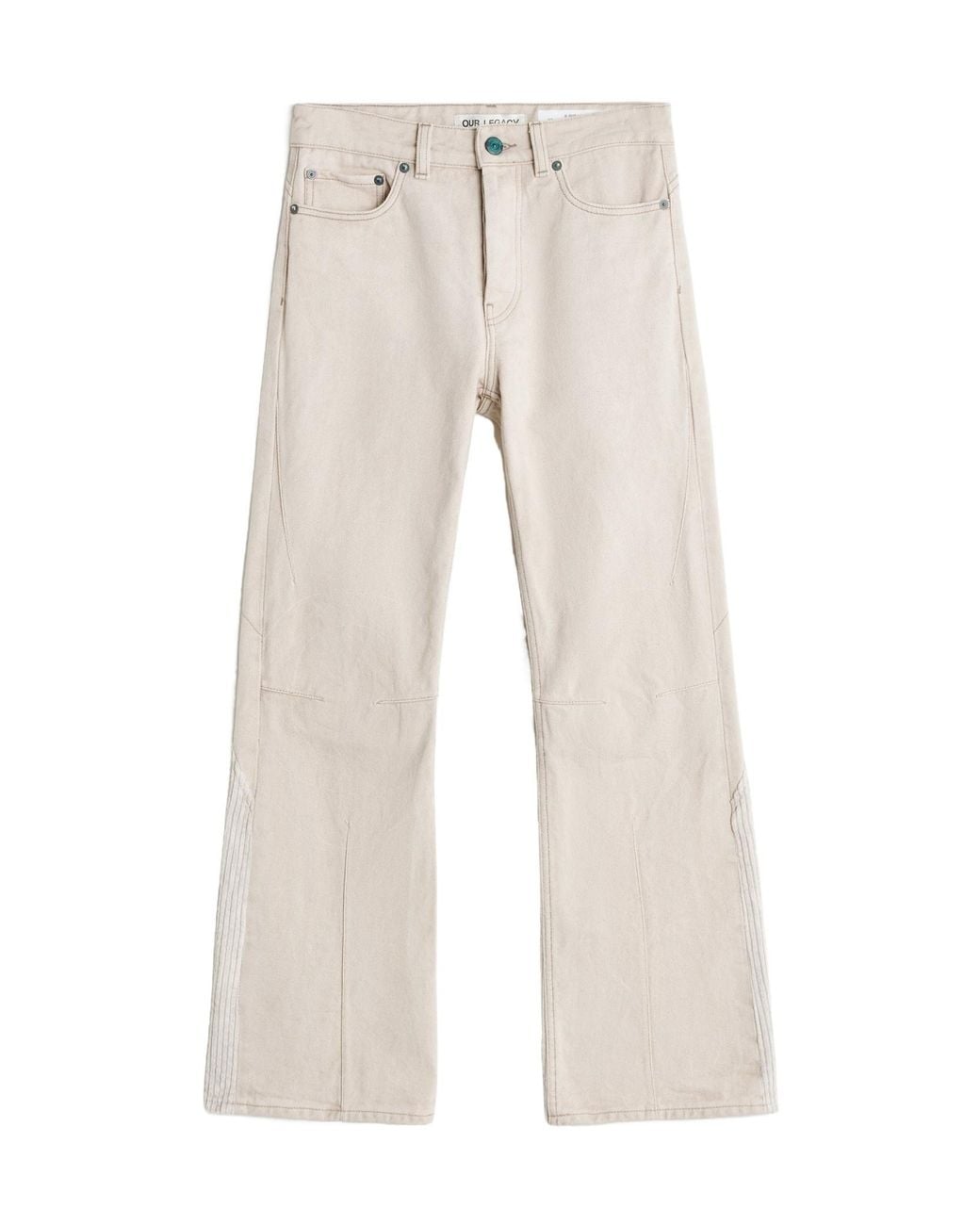 Our Legacy White Moto-Cut Flared Jeans