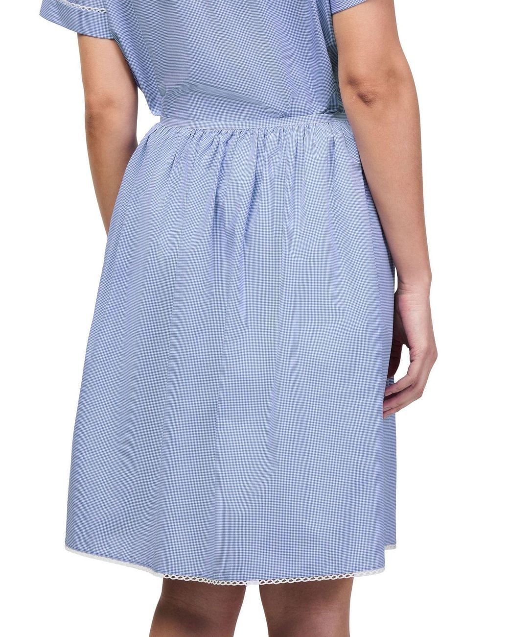 Miu Miu Blue Logo Detail Midi Skirt