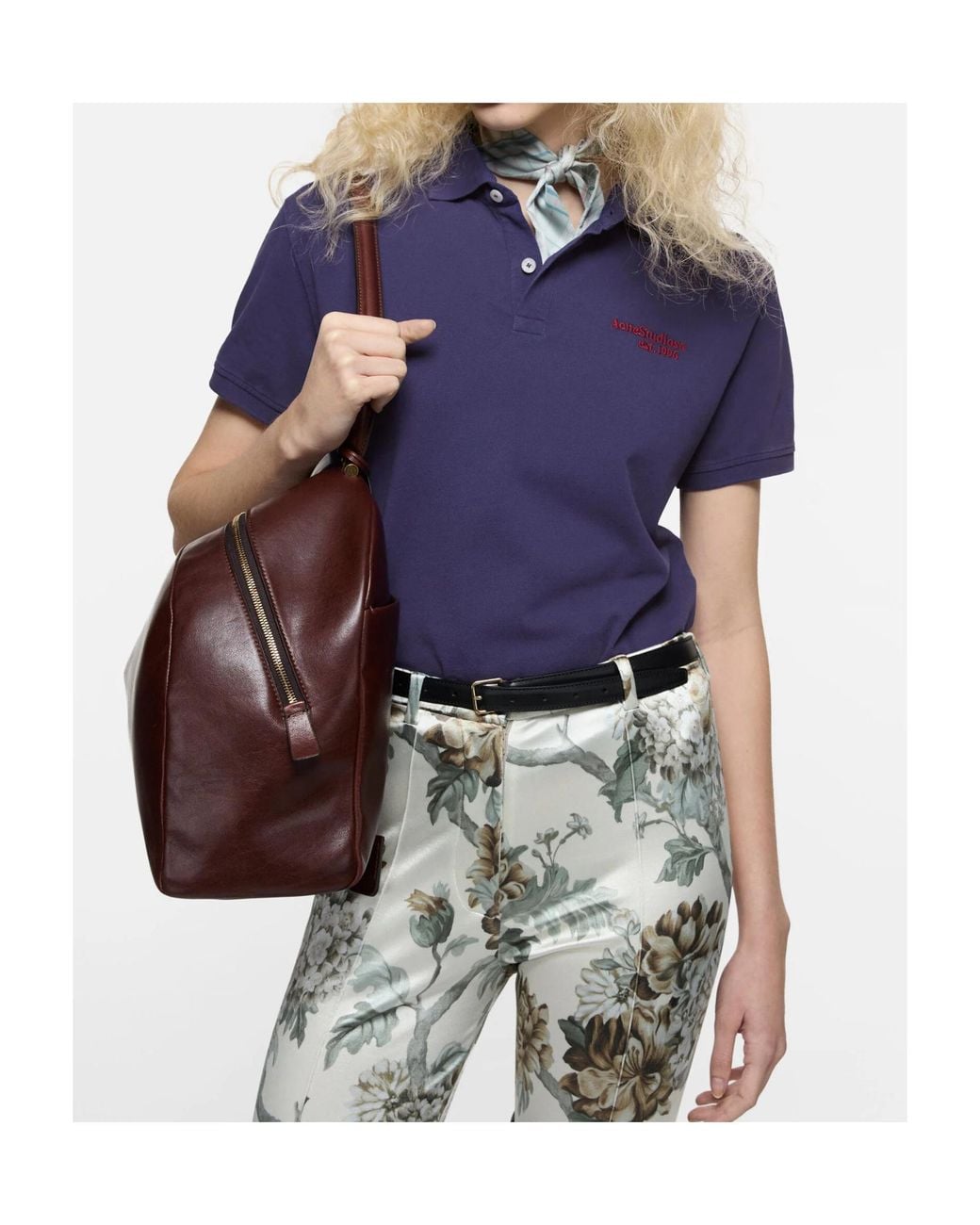 Acne Blue Logo Polo T-Shirt