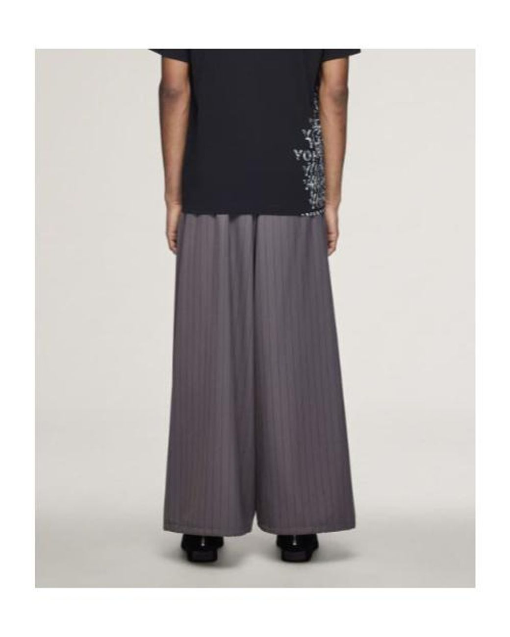 Y-3 Gray Pinstripe Drawstring Trousers for men