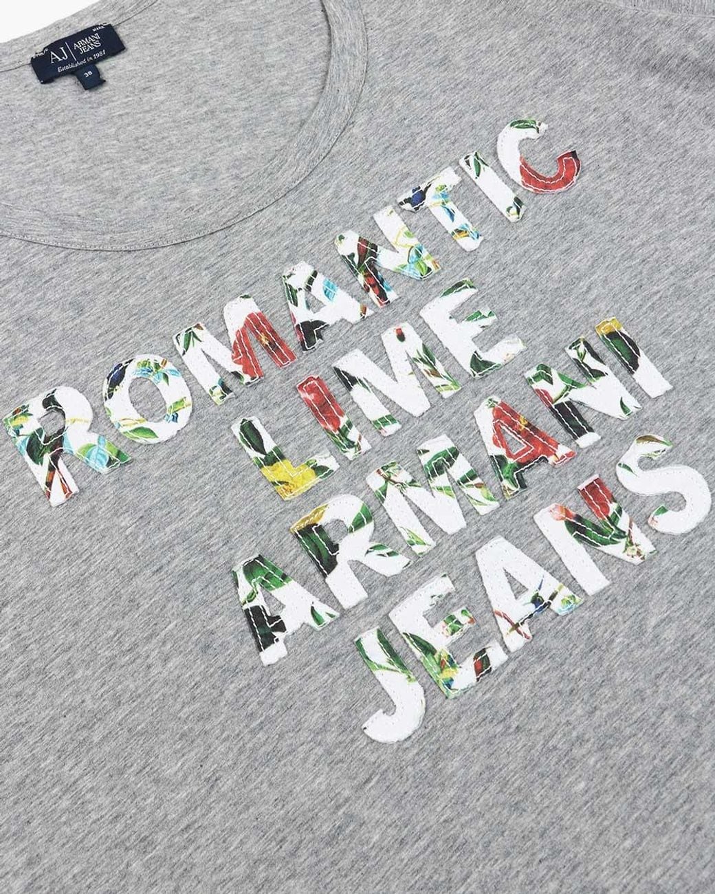 Armani Jeans Gray Crew-Neck Logo T-Shirt