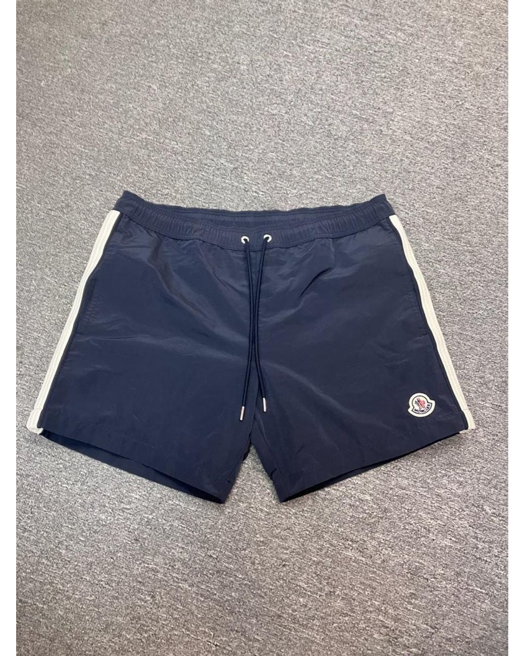 Moncler Blue Logo Patch Drawstring Swim Shorts for men