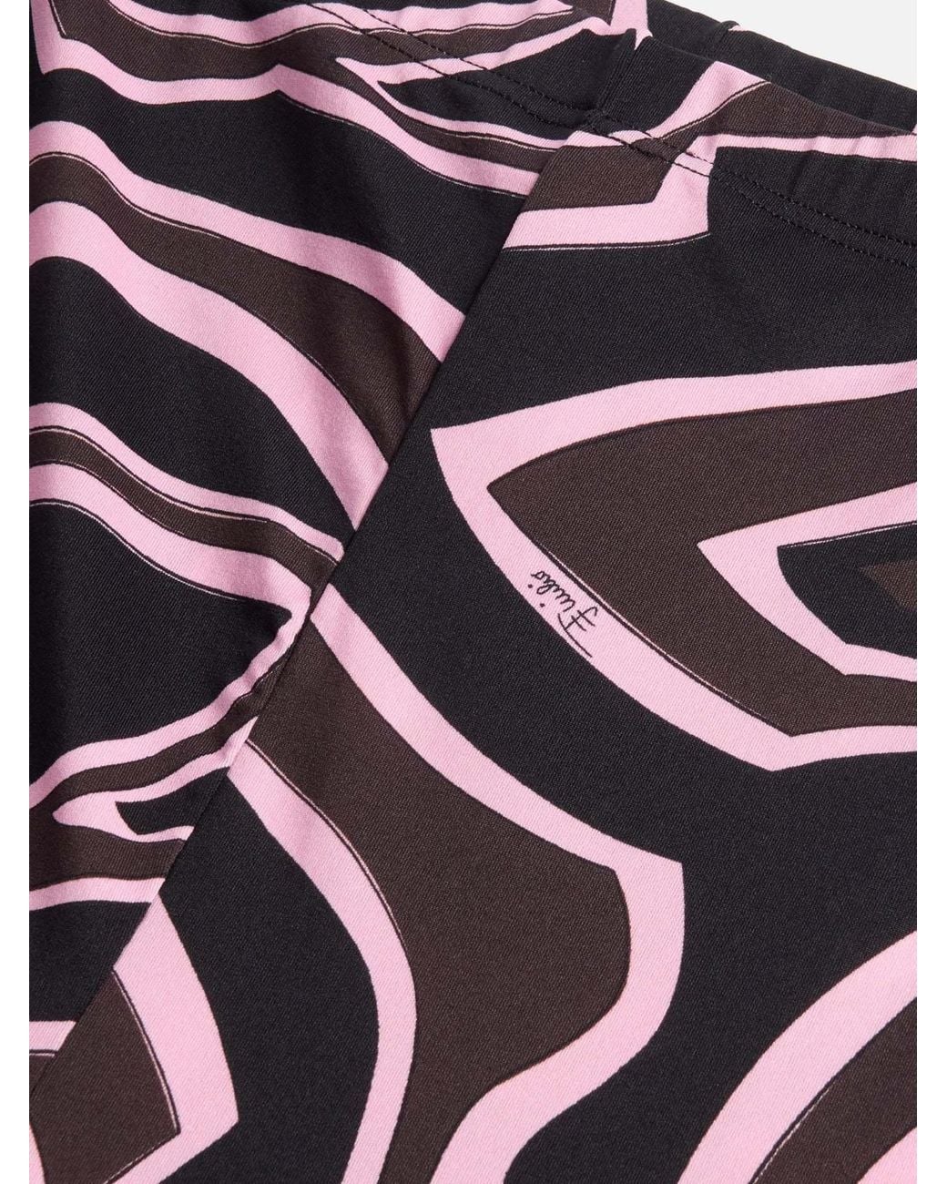 Emilio Pucci Black Maze-Print Leggings