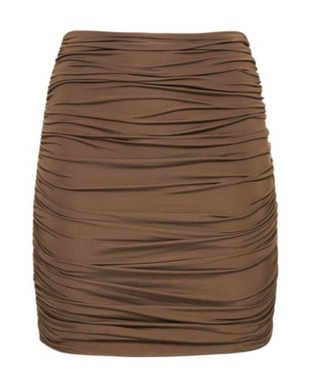 GIUSEPPE DI MORABITO Brown Ruched Jersey Mini Skirt
