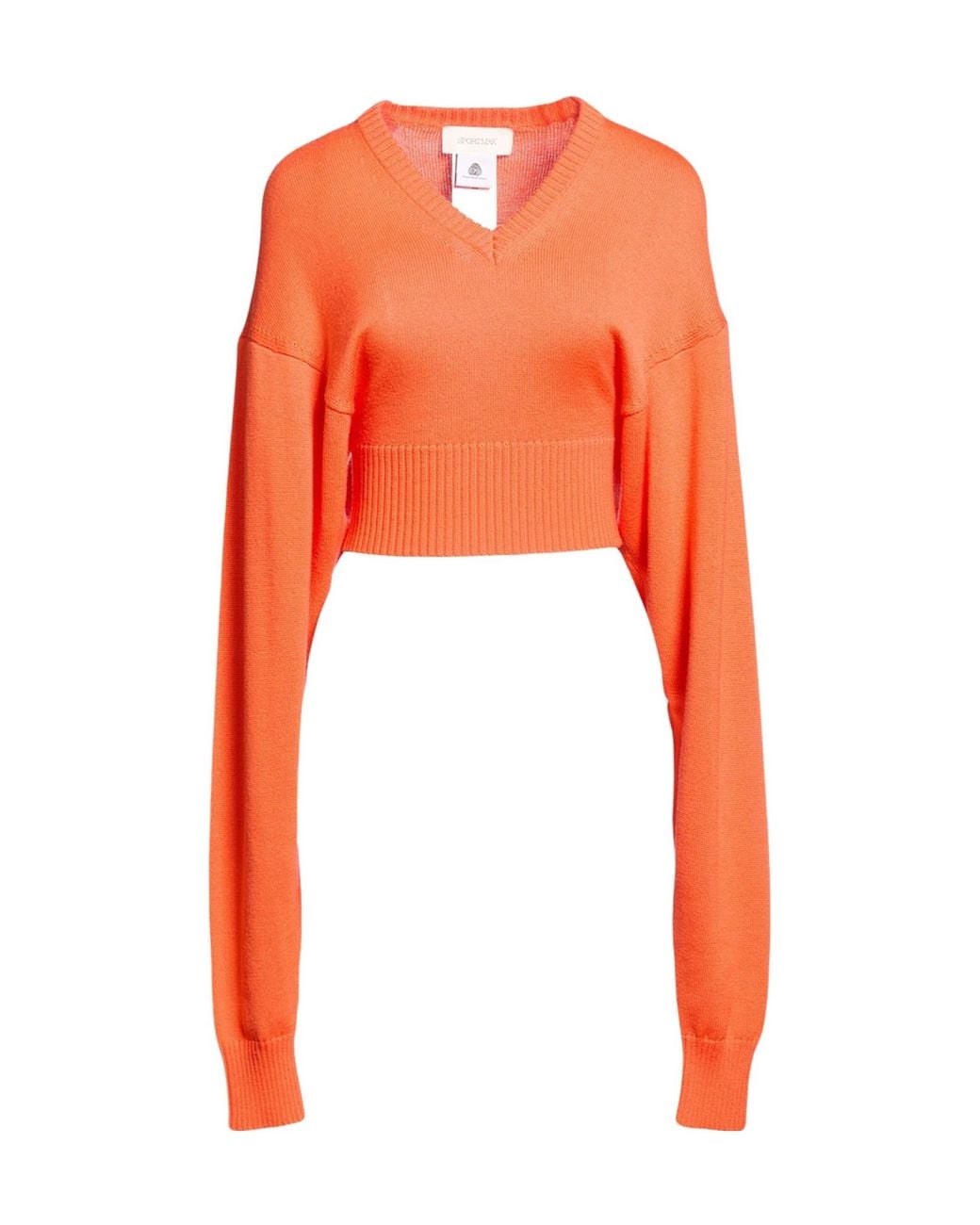 Sportmax Orange Solid-Color Wool Knit Top