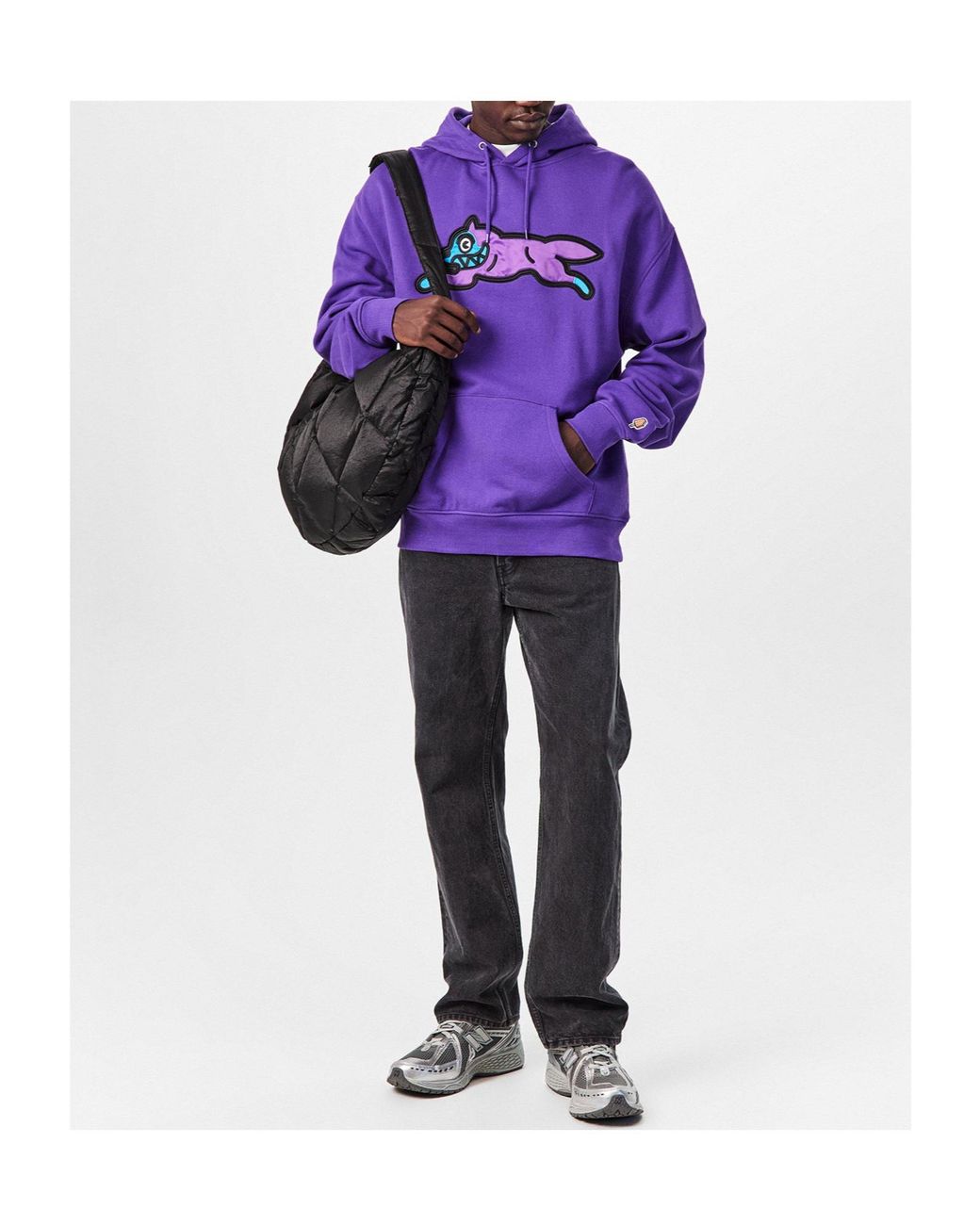 ICECREAM Purple Long-Sleeved Hooded Sweatshirt for men